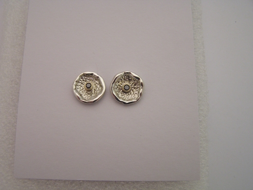 Silver stud earrings with black Diamonds