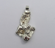 Silver & 9ct Gold pendant with Diamond