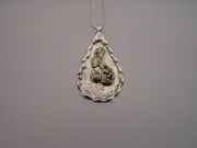 Silver, 18ct gold & pale lilac Sapphire pendant